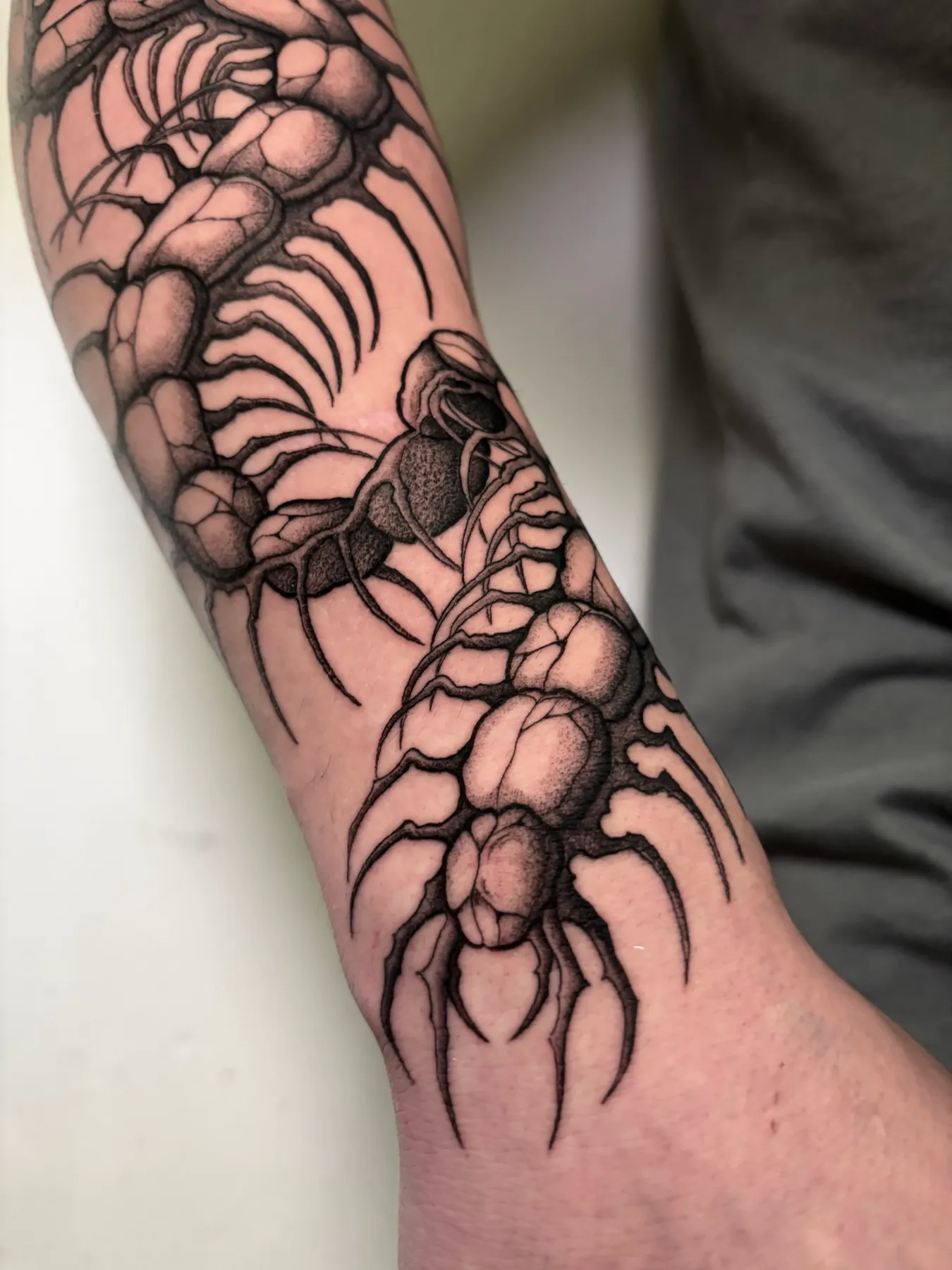 Ciempiés — tatuaje Blackwork de Nillattt, foto 3
