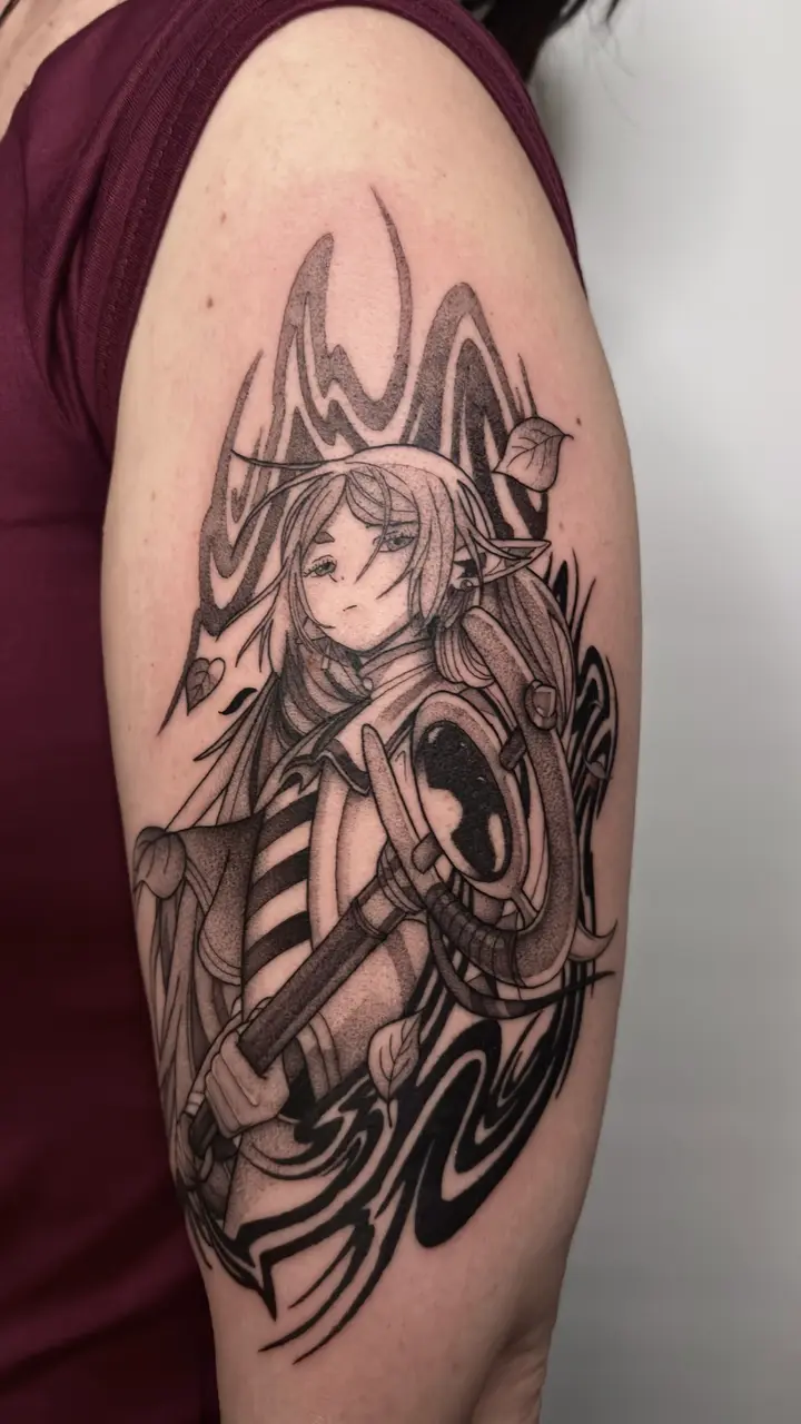 Frieren — Blackwork tattoo by Nillattt, photo 1