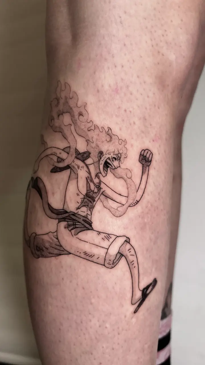Luffy — Blackwork tattoo by Nillattt, photo 1
