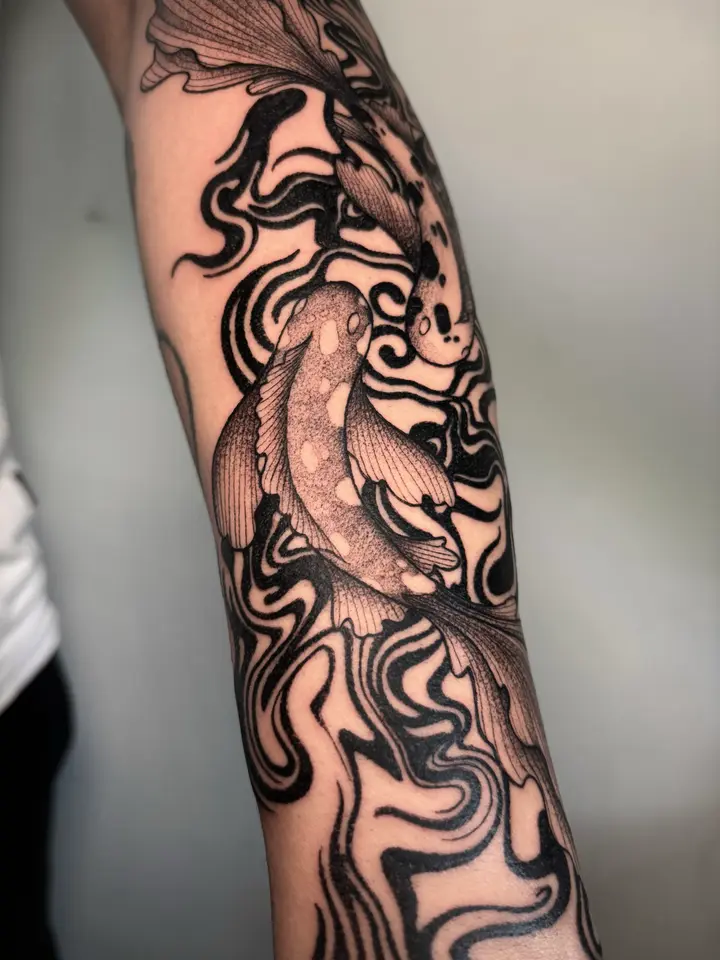Pisces — Blackwork tattoo by Nillattt, photo 1