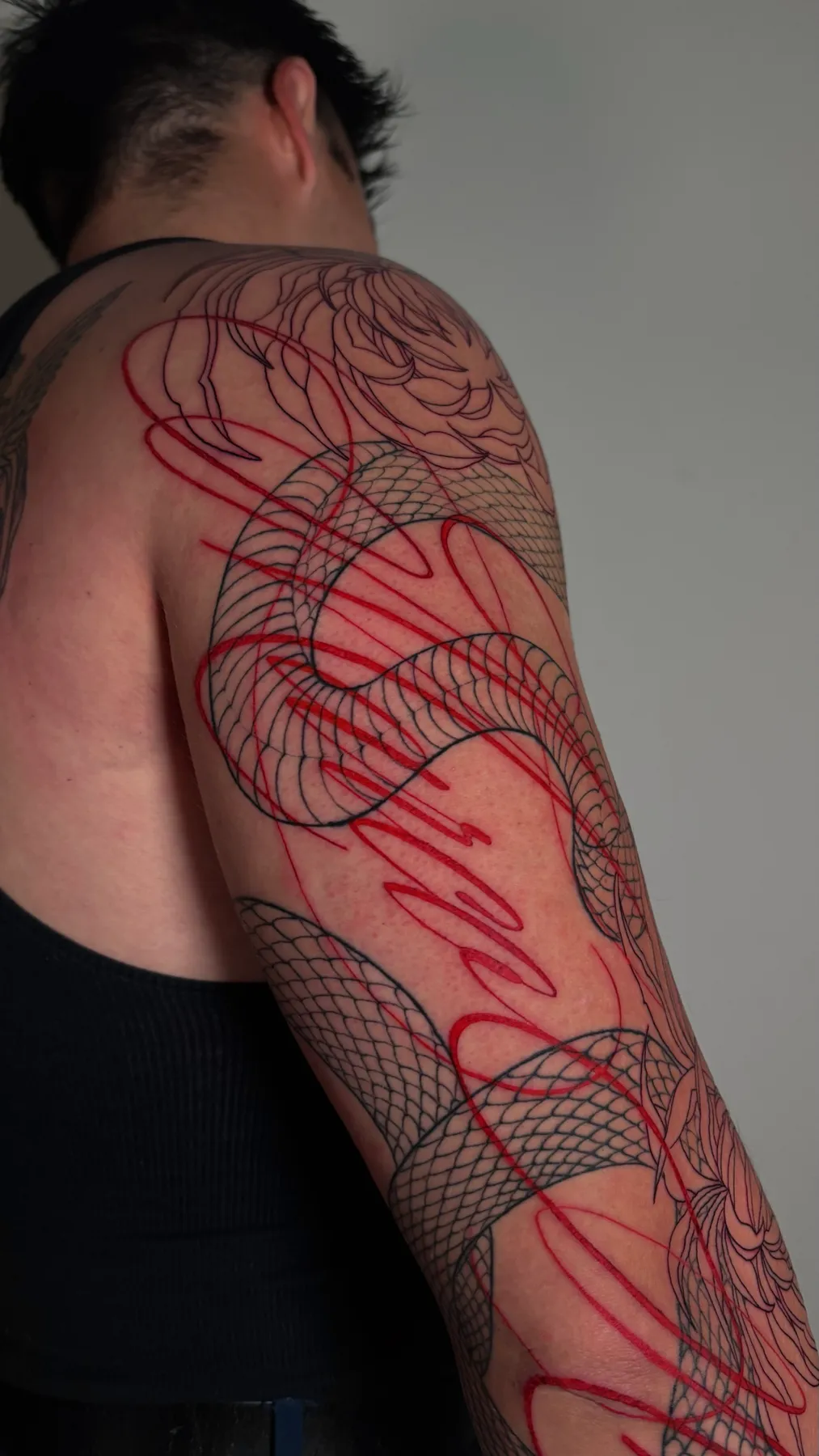 Blastover Serpiente Roja — tatuaje Blackwork de Nillattt, foto 1