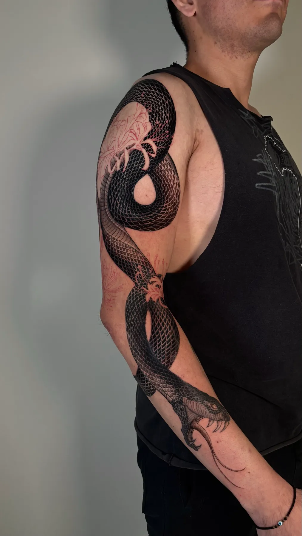 Serpent Sleeve — Blackwork tattoo by Nillattt, photo 1