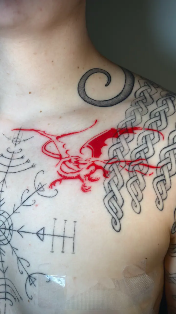 Smaug — Blackwork tattoo by Nillattt, photo 1
