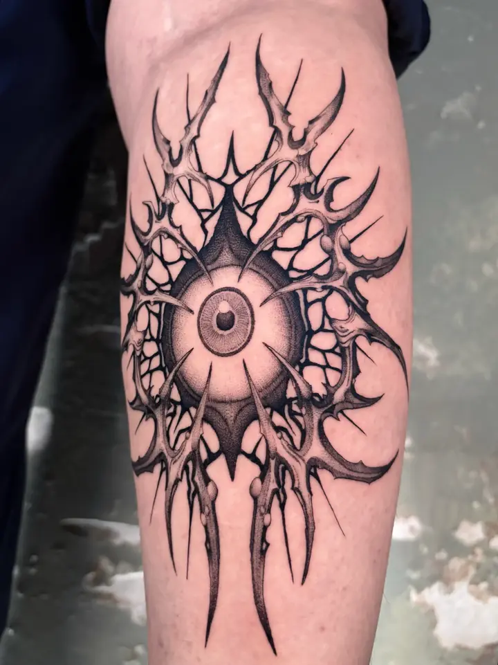 Tribal Eye — Blackwork tattoo by Nillattt, photo 1