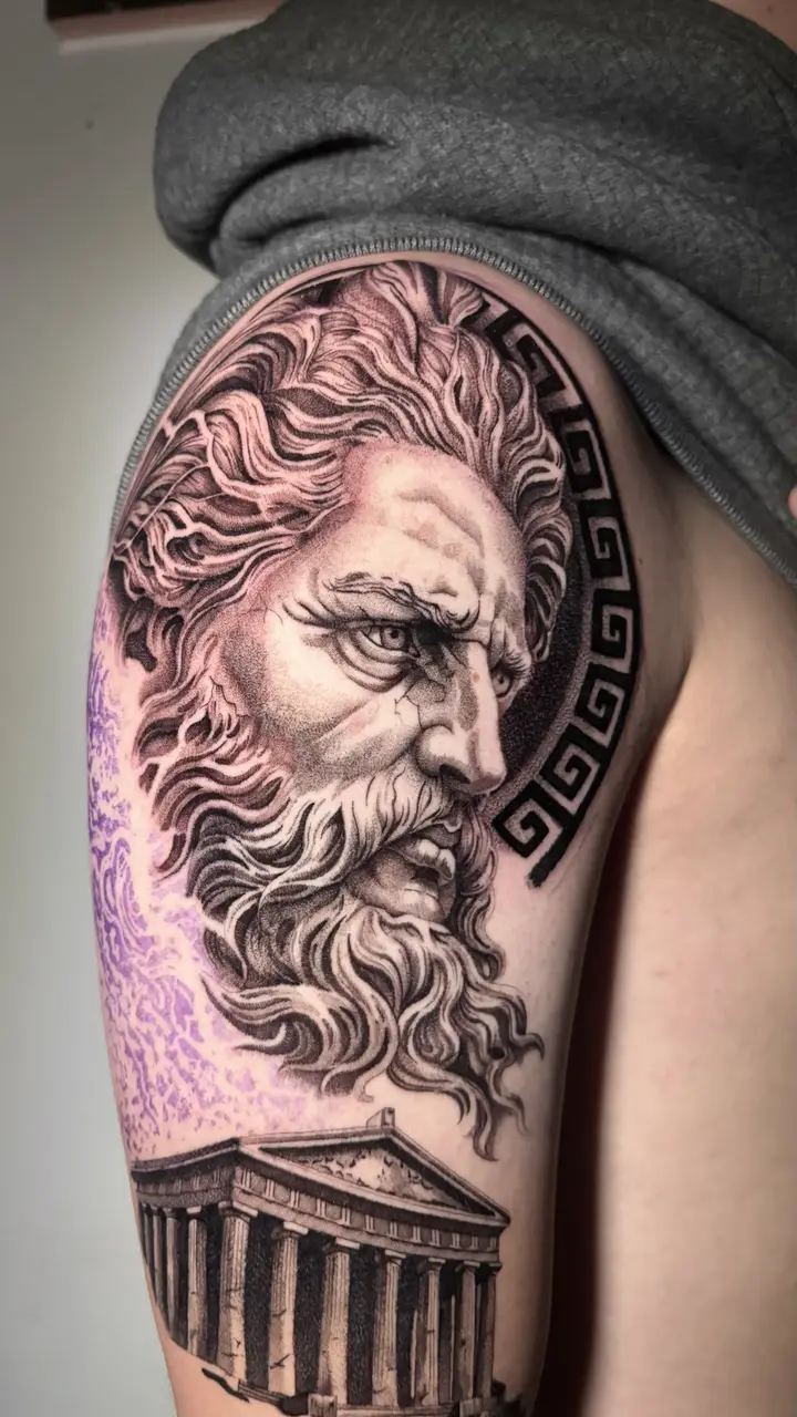 Zeus — Blackwork tattoo by Nillattt, photo 1